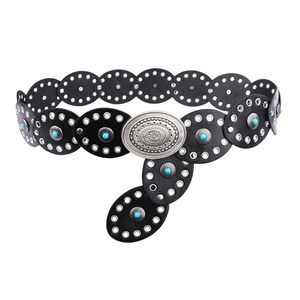 Women Disc-belt Western-leather-belts - Concho Cowgirl Cowboy Wide Boho Disk😀